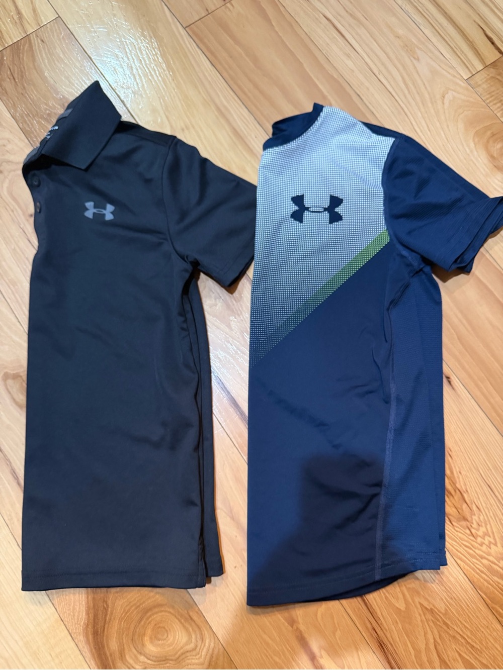 Under Armour Black Polo & Navy Performance Tee with Green Accent